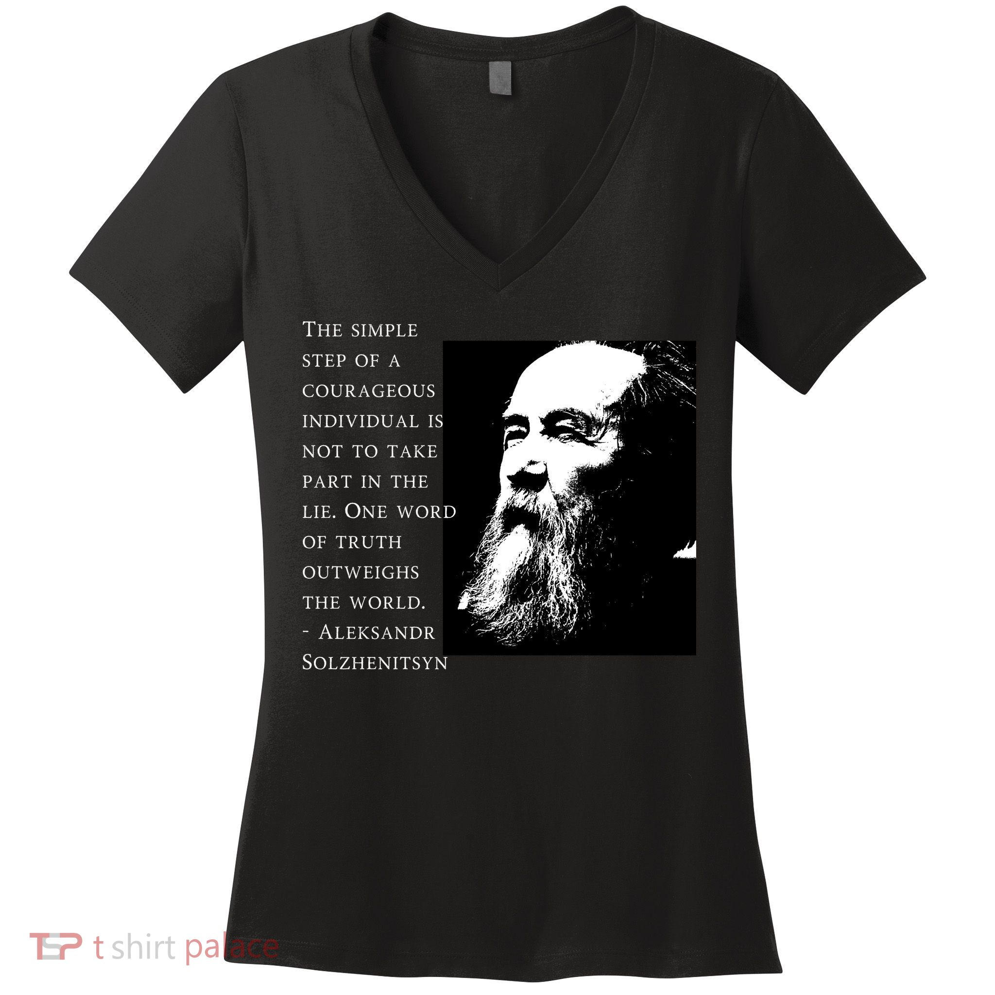 Solzhenitsyn Anti Communist Conservative Women's V-Neck T-Shirt