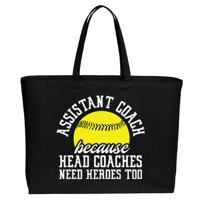 Softball Assistant Coach Because Head Coaches Need Heroes Cotton Canvas Jumbo Tote