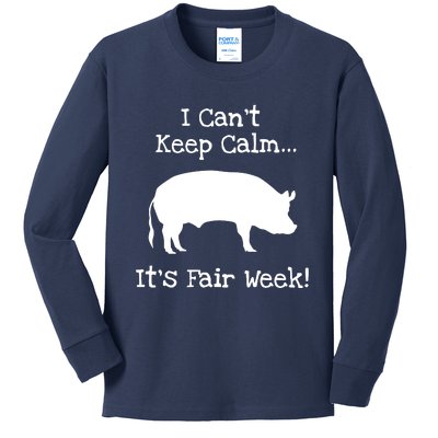 State And County Fair Show Pig Livestock Showing Kids Long Sleeve Shirt