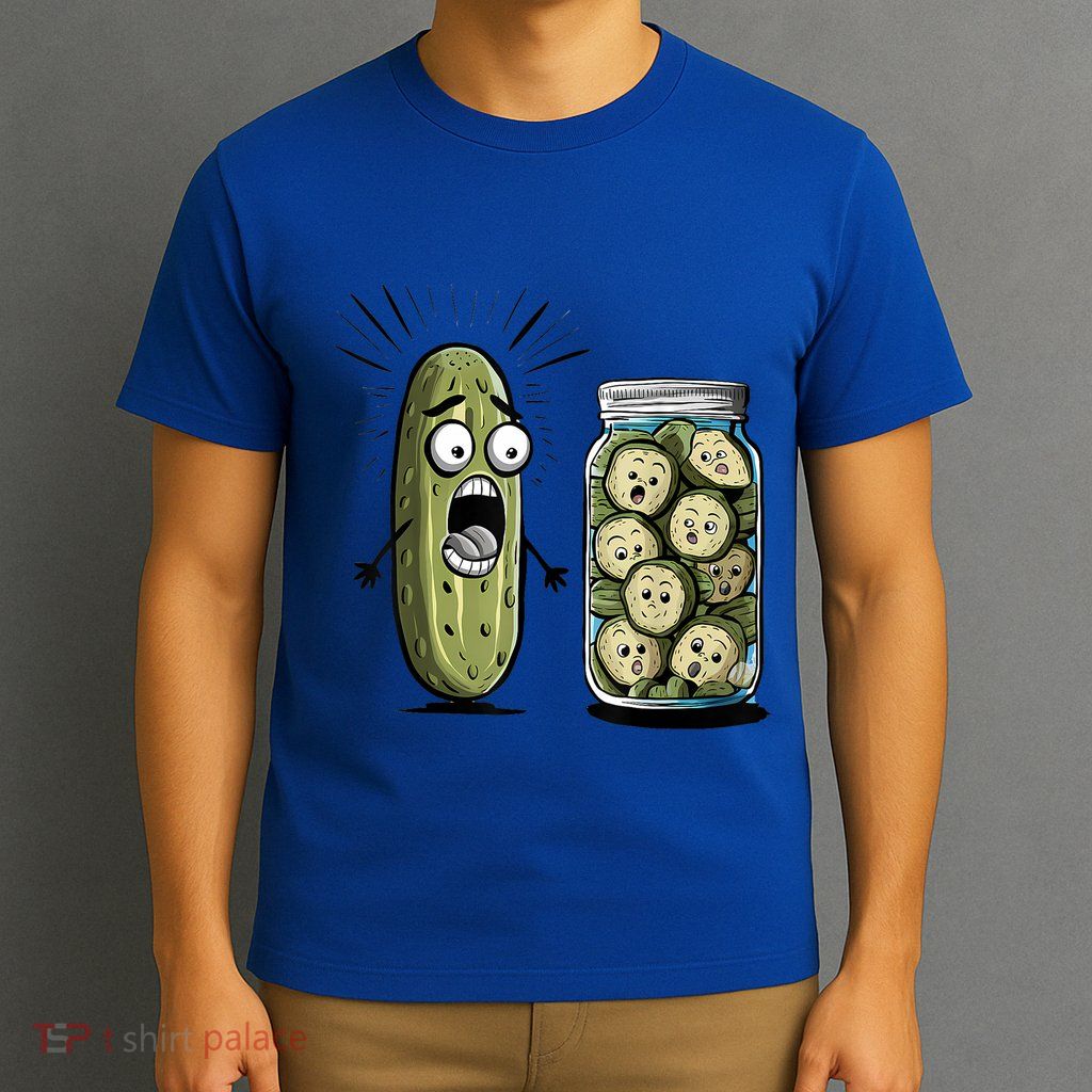 Surprise A Cucumber And A Jar Of Sliced Pickles Funny Pickle Gift T-Shirt