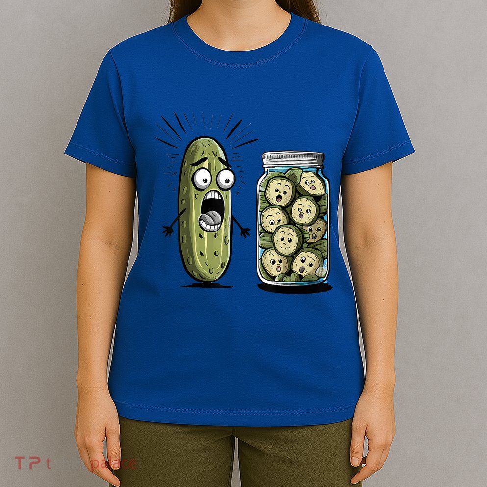 Surprise A Cucumber And A Jar Of Sliced Pickles Funny Pickle Gift T-Shirt