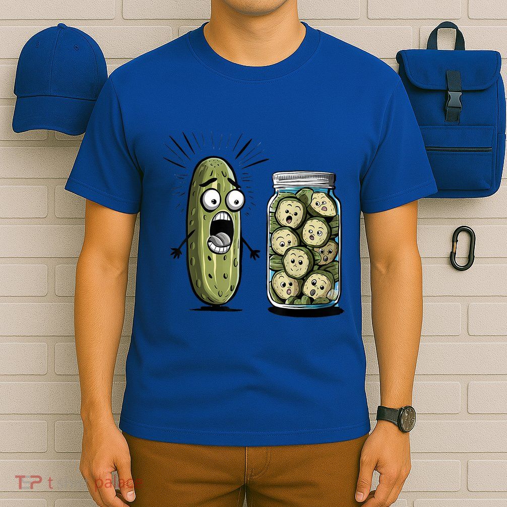 Surprise A Cucumber And A Jar Of Sliced Pickles Funny Pickle Gift T-Shirt