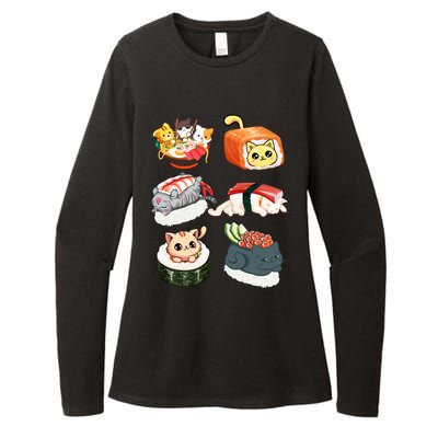 Sushi Anime Cats Kawaii Neko Sushi Lover Japanese Food Gift Womens CVC Long Sleeve Shirt