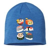 Sushi Anime Cats Kawaii Neko Sushi Lover Japanese Food Gift Sustainable Beanie