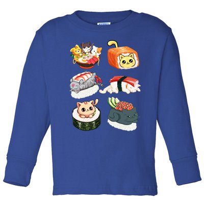 Sushi Anime Cats Kawaii Neko Sushi Lover Japanese Food Gift Toddler Long Sleeve Shirt