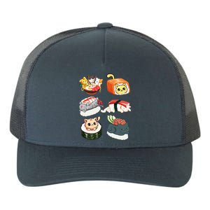 Sushi Anime Cats Kawaii Neko Sushi Lover Japanese Food Gift Yupoong Adult 5-Panel Trucker Hat