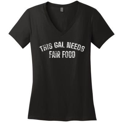 State And County Fair Food Joke Women's V-Neck T-Shirt