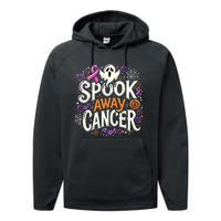 Spook Away Cancer October Halloween Breast Cancer Awareness Performance Fleece Hoodie