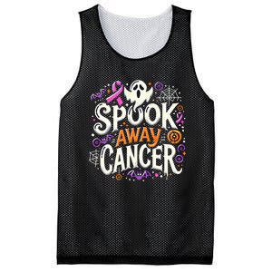 Spook Away Cancer October Halloween Breast Cancer Awareness Mesh Reversible Basketball Jersey Tank