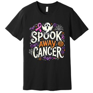 Spook Away Cancer October Halloween Breast Cancer Awareness Premium T-Shirt