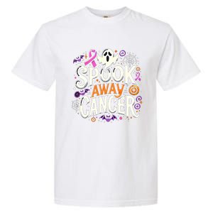 Spook Away Cancer October Halloween Breast Cancer Awareness Garment-Dyed Heavyweight T-Shirt