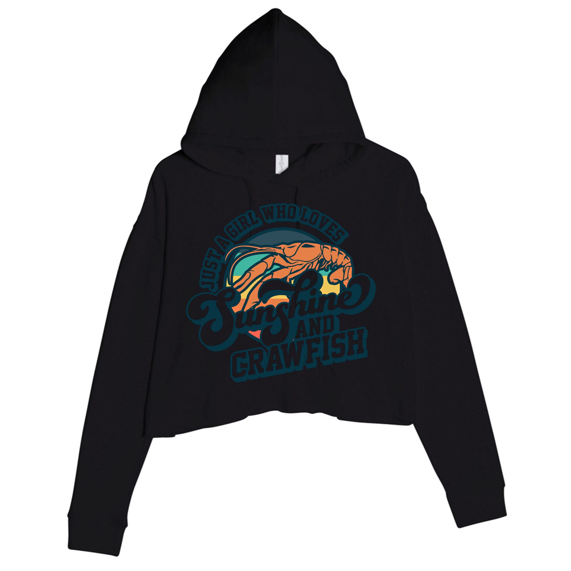 Sunshine And Crawfish Boil Retro Cajun Seafood Festival Meaningful Gift Crop Fleece Hoodie