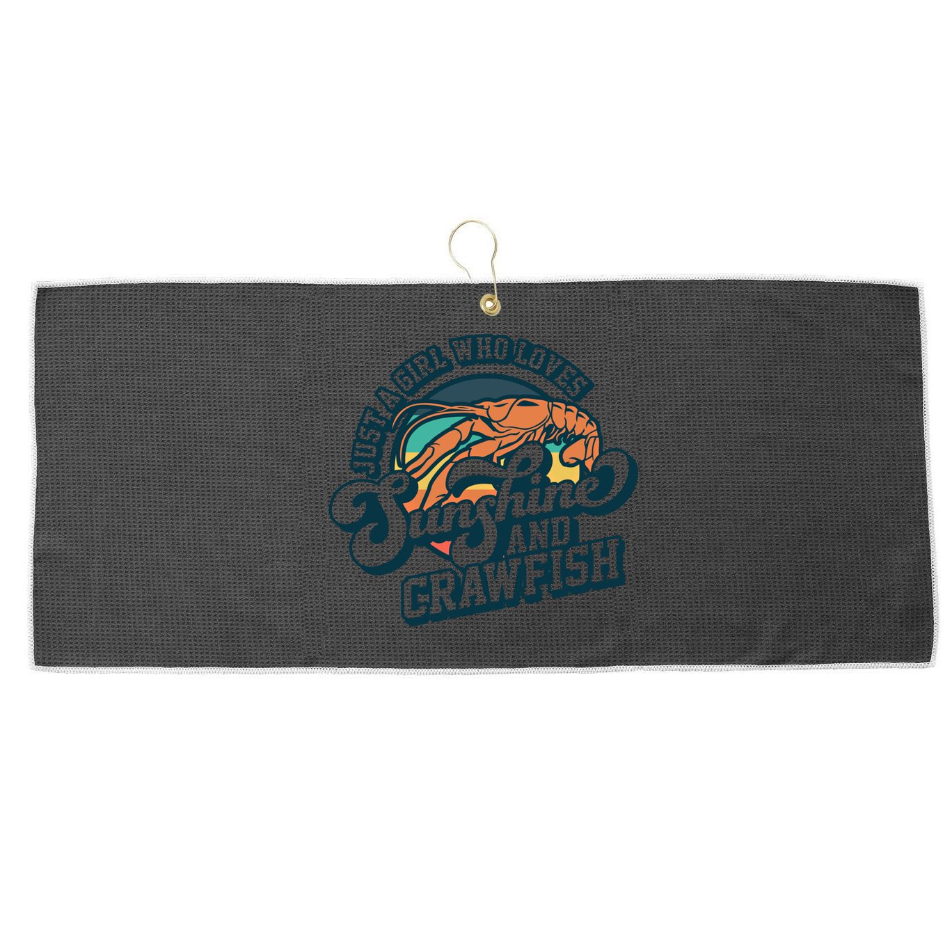 Sunshine And Crawfish Boil Retro Cajun Seafood Festival Meaningful Gift Large Microfiber Waffle Golf Towel