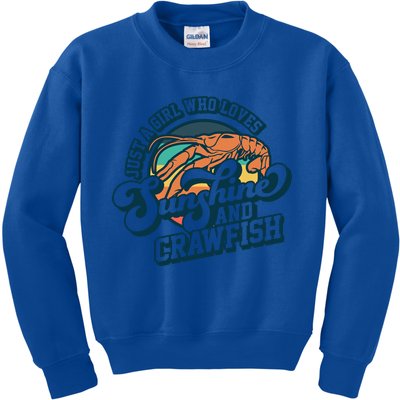 Sunshine And Crawfish Boil Retro Cajun Seafood Festival Meaningful Gift Kids Sweatshirt