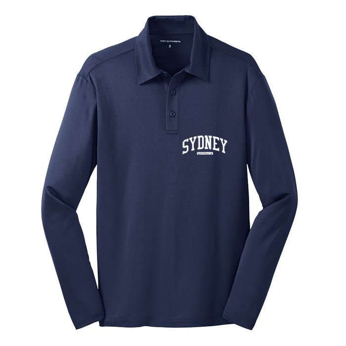 Sydney Australia College University Style Silk Touch Performance Long Sleeve Polo