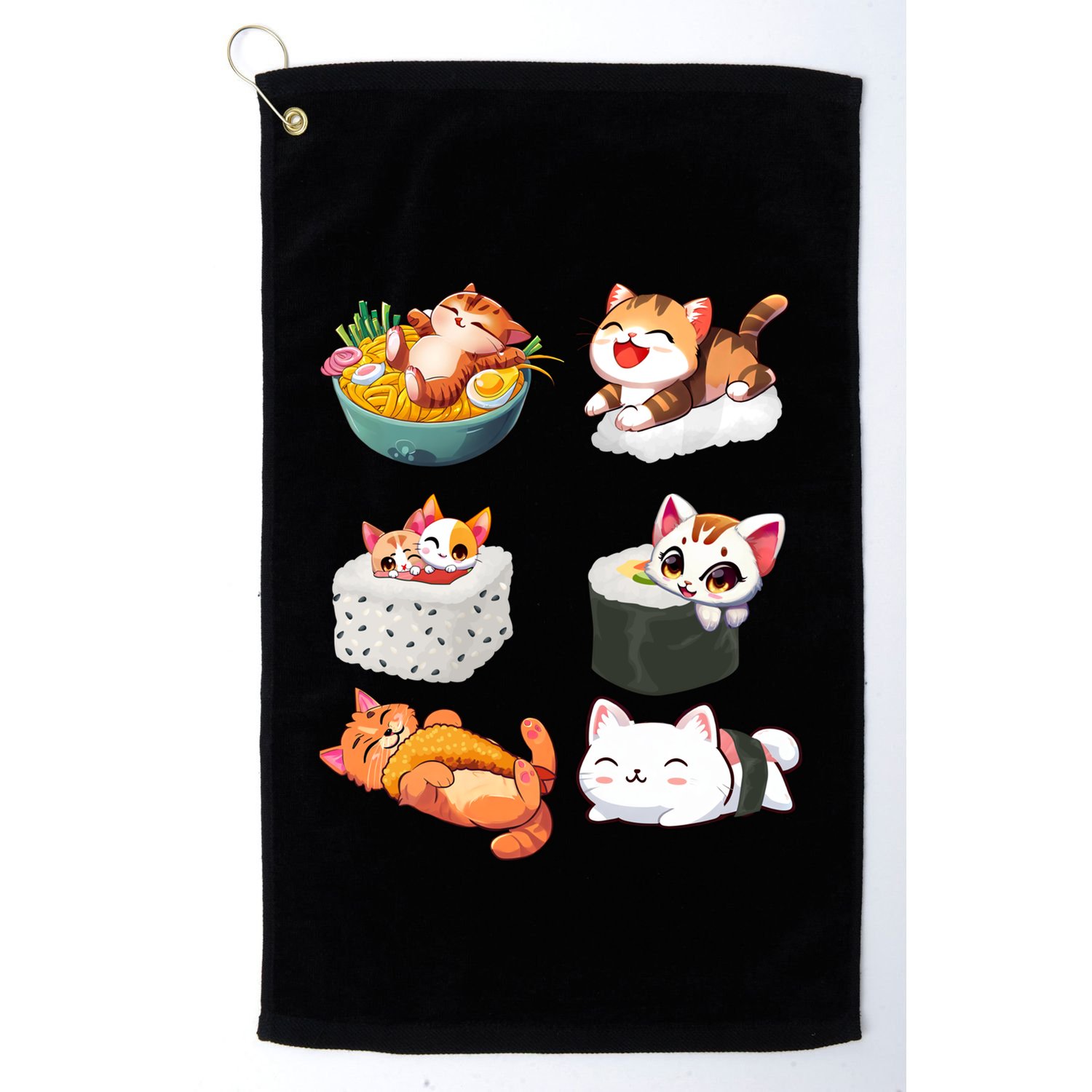 Sushi Anime Cat Cute Cats Kawaii Neko Sushi Lover Gift Golf Towel