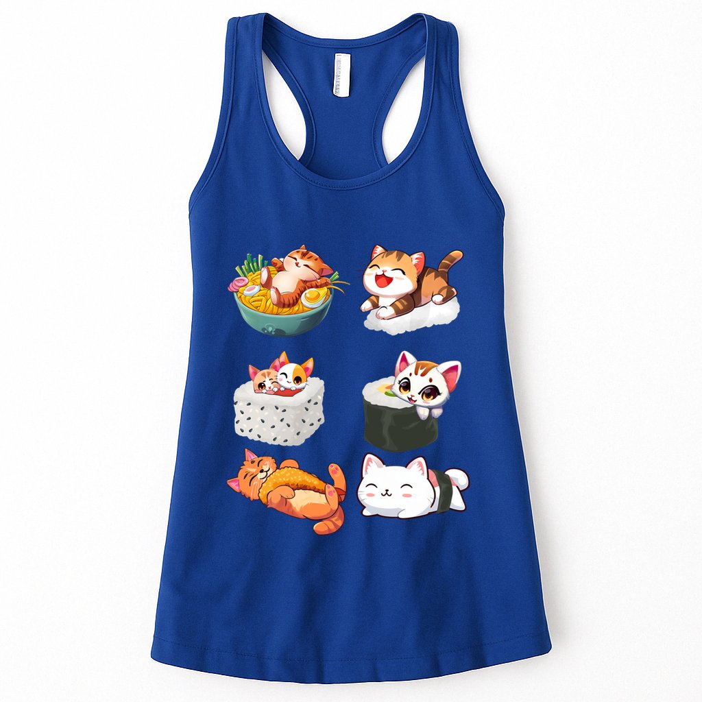 Sushi Anime Cat Cute Cats Kawaii Neko Sushi Lover Gift Womens Tank Top