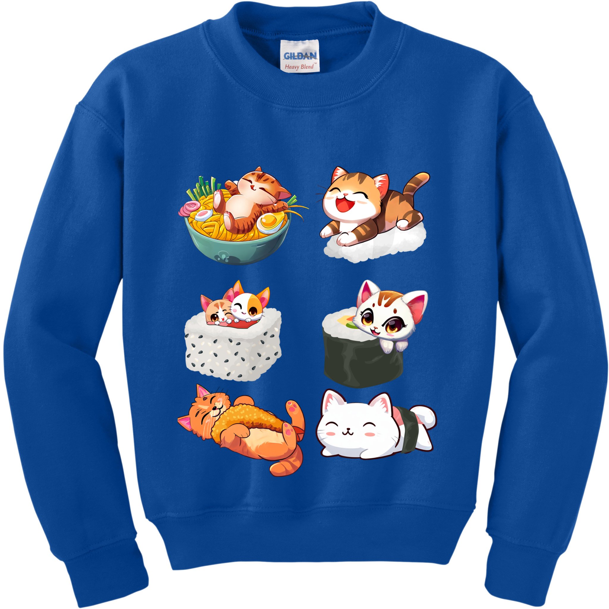 Sushi Anime Cat Cute Cats Kawaii Neko Sushi Lover Gift Kids Sweatshirt