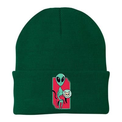 Space Alien Cute Cat Funny For Cat Lover Knit Cap Winter Beanie