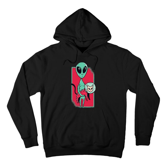 Space Alien Cute Cat Funny For Cat Lover Hoodie