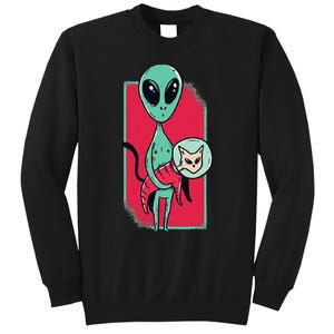 Space Alien Cute Cat Funny For Cat Lover Sweatshirt