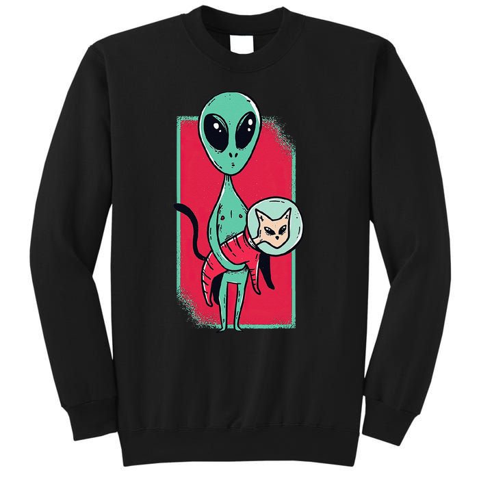 Space Alien Cute Cat Funny For Cat Lover Sweatshirt