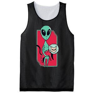 Space Alien Cute Cat Funny For Cat Lover Mesh Reversible Basketball Jersey Tank