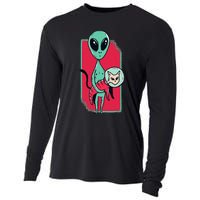 Space Alien Cute Cat Funny For Cat Lover Cooling Performance Long Sleeve Crew