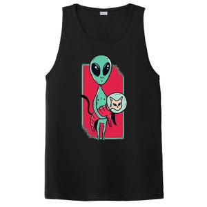 Space Alien Cute Cat Funny For Cat Lover PosiCharge Competitor Tank