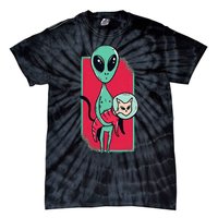 Space Alien Cute Cat Funny For Cat Lover Tie-Dye T-Shirt