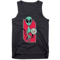 Space Alien Cute Cat Funny For Cat Lover Tank Top