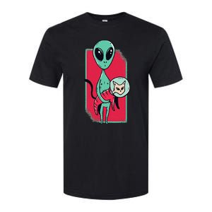 Space Alien Cute Cat Funny For Cat Lover Softstyle CVC T-Shirt