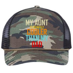 Sarcastic Aunt Cooler Than Dad My Aunt Is Cooler Than My Dad Gift Retro Rope Trucker Hat Cap