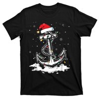 Santa Anchor Cool Christmas Lights Boating Sailing Boat T-Shirt