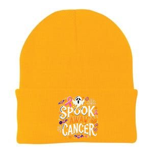 Spook Away Cancer October Halloween Breast Cancer Awareness Gift Knit Cap Winter Beanie