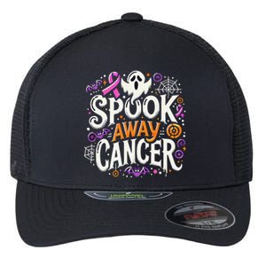 Spook Away Cancer October Halloween Breast Cancer Awareness Gift Flexfit Unipanel Trucker Cap