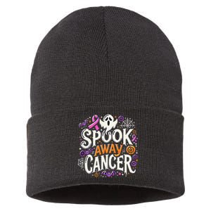 Spook Away Cancer October Halloween Breast Cancer Awareness Gift Sustainable Knit Beanie