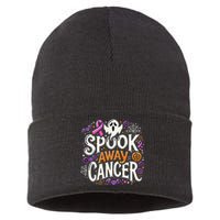 Spook Away Cancer October Halloween Breast Cancer Awareness Gift Sustainable Knit Beanie