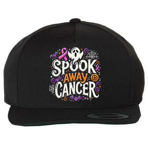 Spook Away Cancer October Halloween Breast Cancer Awareness Gift Wool Snapback Cap