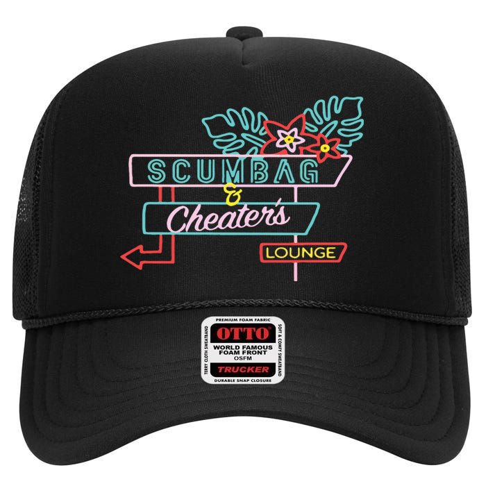 Scumbag And Cheaters Lounge High Crown Mesh Back Trucker Hat