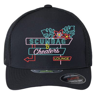 Scumbag And Cheaters Lounge Flexfit Unipanel Trucker Cap