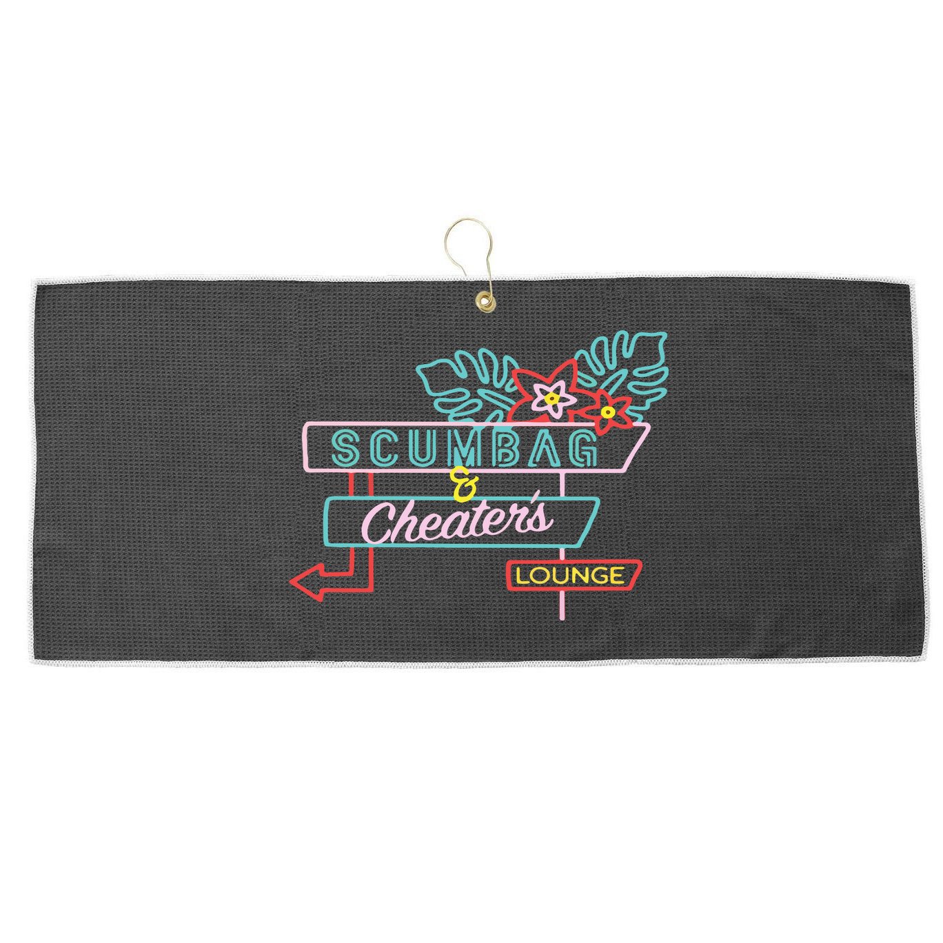 Scumbag And Cheaters Lounge Large Microfiber Waffle Golf Towel