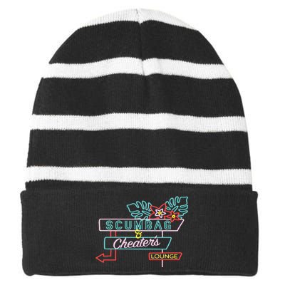 Scumbag And Cheaters Lounge Striped Beanie with Solid Band