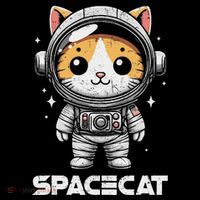 Spacecat Astronaut Cat Kitten Spaceman Cosmonaut Distressed Flexfit Unipanel Trucker Cap