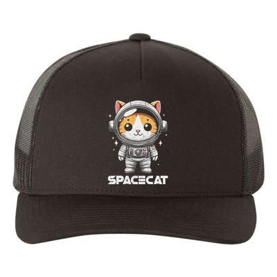 Spacecat Astronaut Cat Kitten Spaceman Cosmonaut Distressed Yupoong Adult 5-Panel Trucker Hat