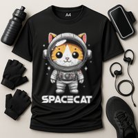 Spacecat Astronaut Cat Kitten Spaceman Cosmonaut Distressed Performance Shirt