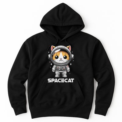 Spacecat Astronaut Cat Kitten Spaceman Cosmonaut Distressed Hoodie