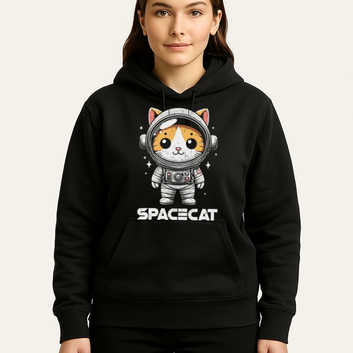 Spacecat Astronaut Cat Kitten Spaceman Cosmonaut Distressed Hoodie