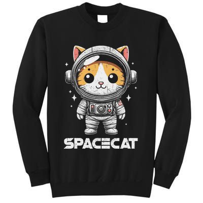 Spacecat Astronaut Cat Kitten Spaceman Cosmonaut Distressed Sweatshirt