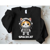 Spacecat Astronaut Cat Kitten Spaceman Cosmonaut Distressed Sweatshirt